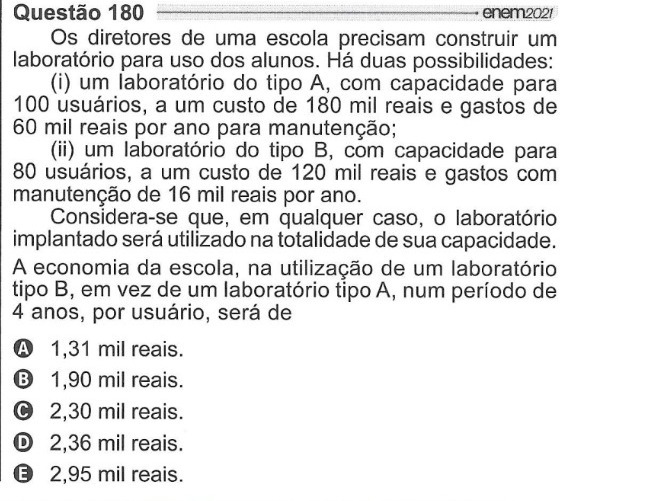 Resolução Enem 2021 Matemática