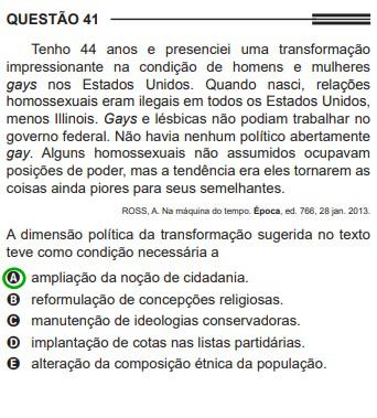 Questão do Enem de 2013