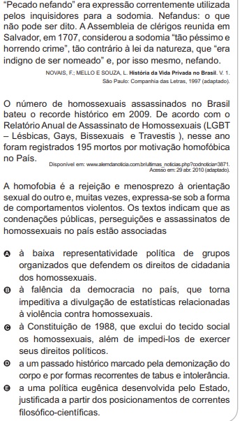 Questão do Enem de 2010